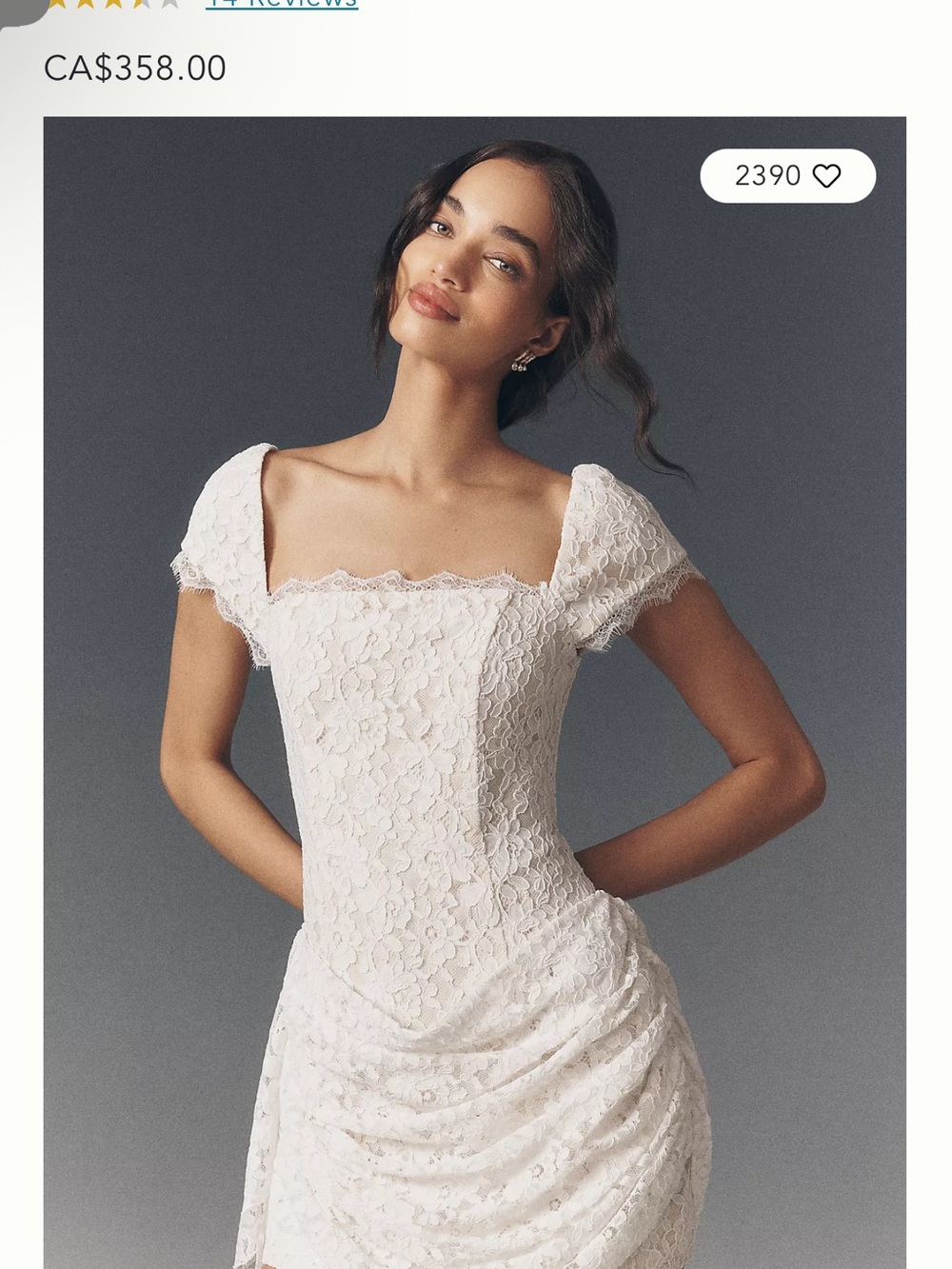 Elliatt Ivory Lace Square-Neck Bridal Dress